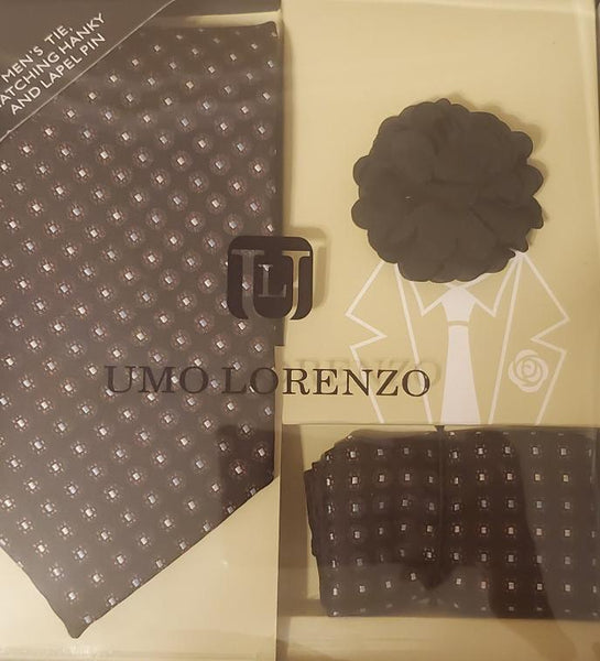 Tie, Pocket Square, and Lapel Pin set