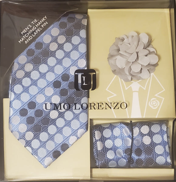 Tie, Pocket Square, and Lapel Pin set