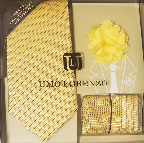 Tie, Pocket Square, and Lapel Pin set