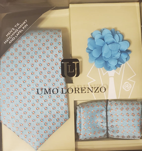 Tie, Pocket Square, and Lapel Pin set