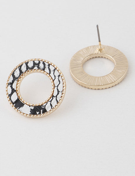 Circular Zebra stud earrings