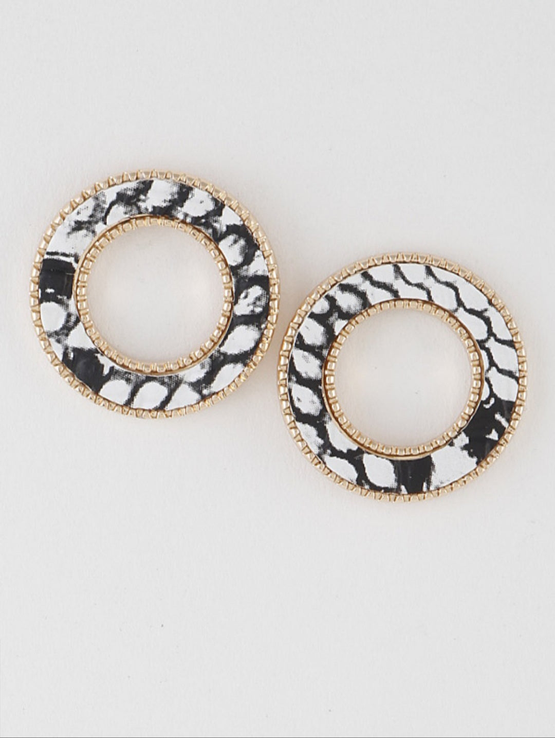 Circular Zebra stud earrings