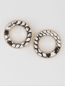 Circular Zebra stud earrings