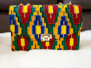 Ama Kente Studded Bag