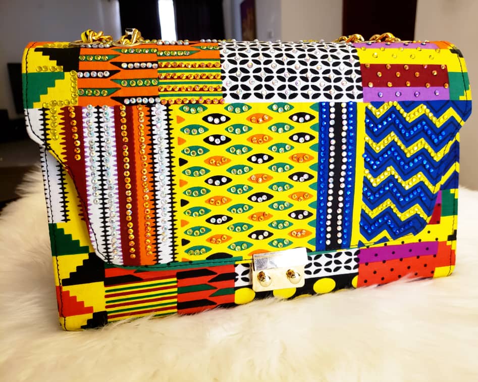 Nana Studded Kente Handbag