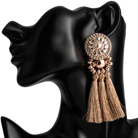 Fashion Tassle Earrings Rose Gold