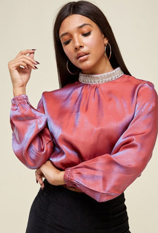 Red Pearl Blouse