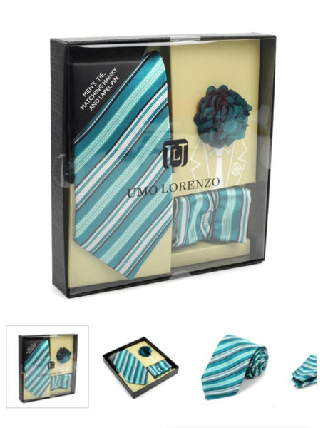 Tie, Pocket Square, and Lapel Pin set