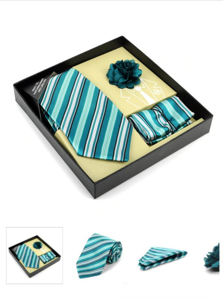 Tie, Pocket Square, and Lapel Pin set