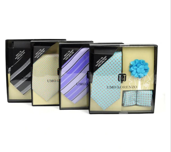 Tie, Pocket Square, and Lapel Pin set