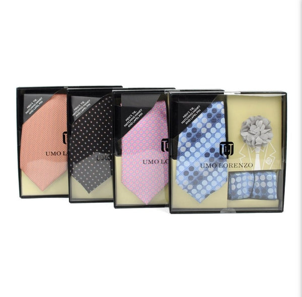 Tie, Pocket Square, and Lapel Pin set