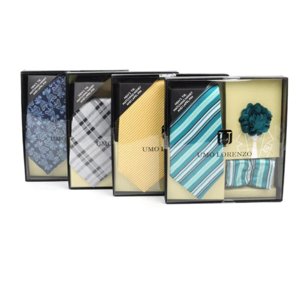 Tie, Pocket Square, and Lapel Pin set