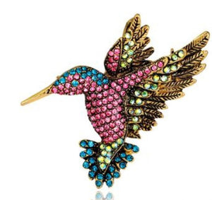 Studded bird brooch