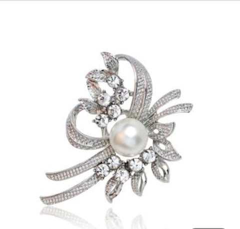 Alloy plated flower brooch