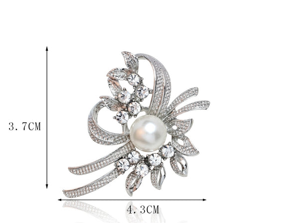 Alloy plated flower brooch