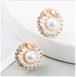 Pearl stud mosiac earrings