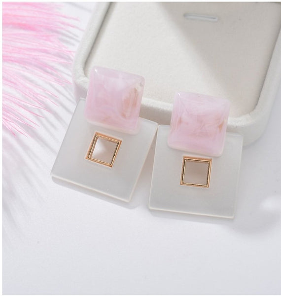 Square geometric acryllic earrings